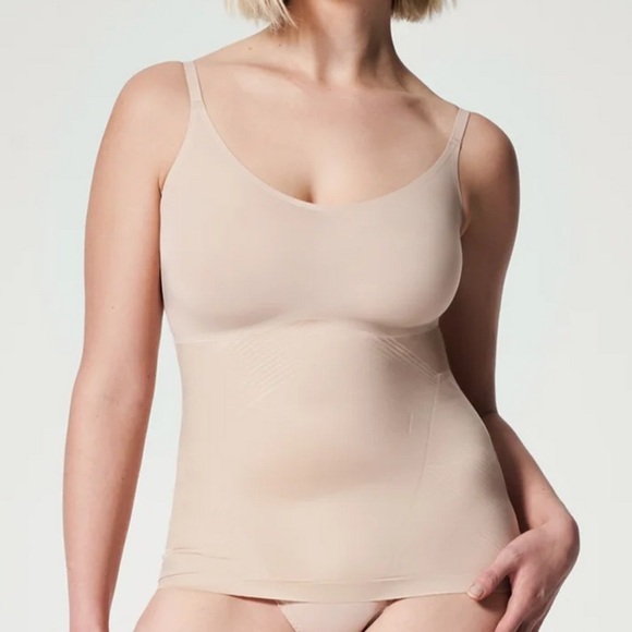 SPANX Thinstincts 2.0 Champagne Beige Shapewear Camo Tank Top - Picture 1 of 12